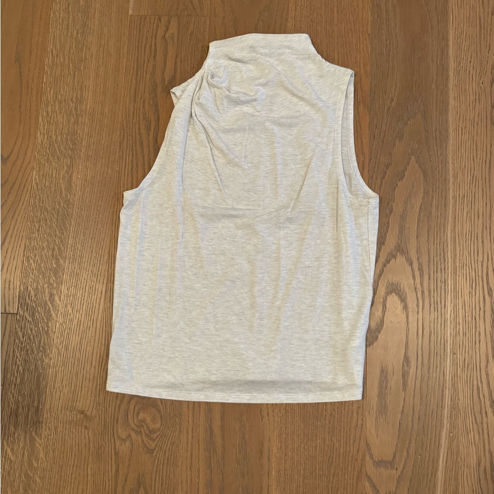 Sleeveless Mock Neck Women's Top - Light Gray